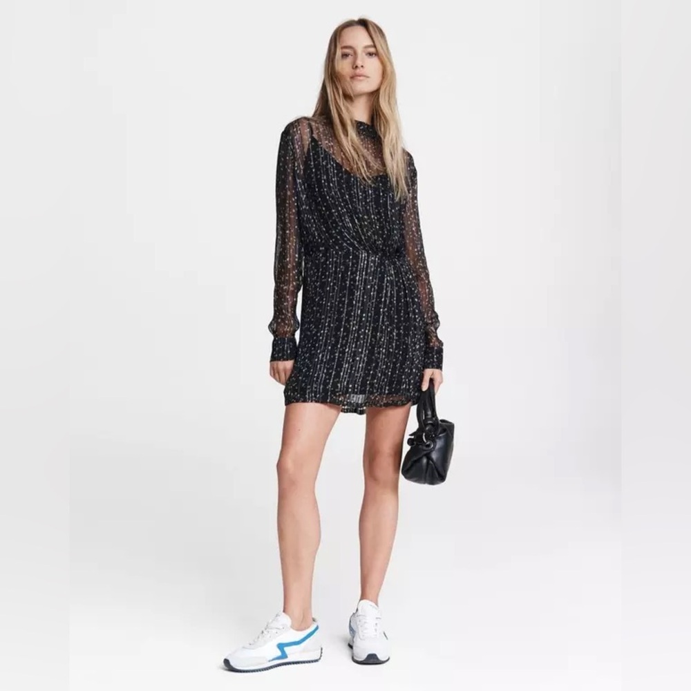 Rag & Bone Metallic Chiffon Dress